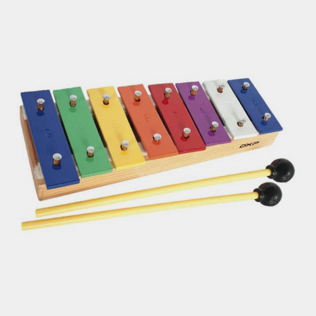 Glockenspiel Xylophone 27 Note Colorful Metal Keys Full Size Percussion  Musical Instrument