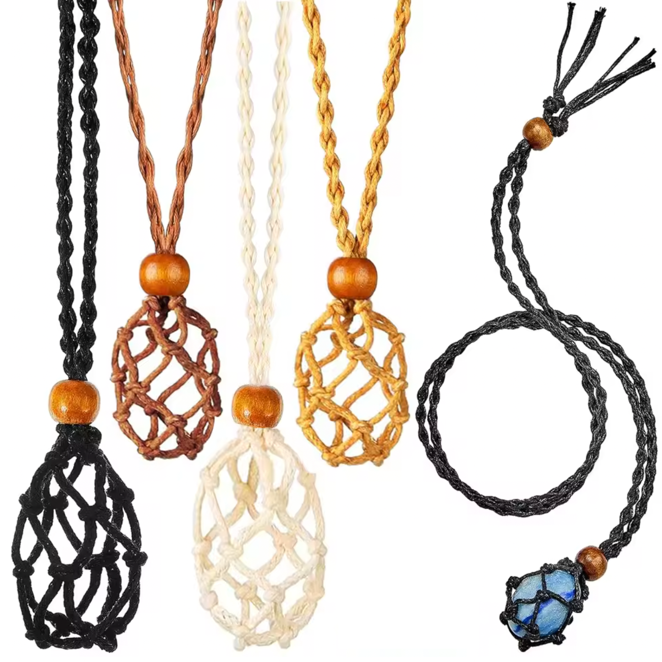 Macrame Crystal Necklace Holder