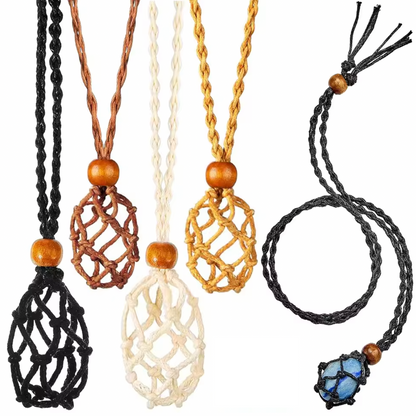 Macrame Crystal Necklace Holder